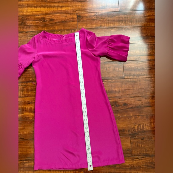 Vibrant Pink Dress with Puff Sleeves - Picture 5 of 8